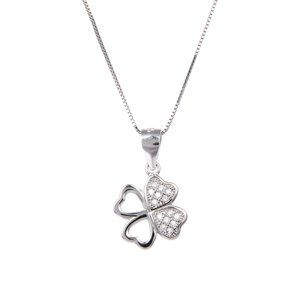 92.5 Solid Sterling Silver Cubic Zirconia Necklace